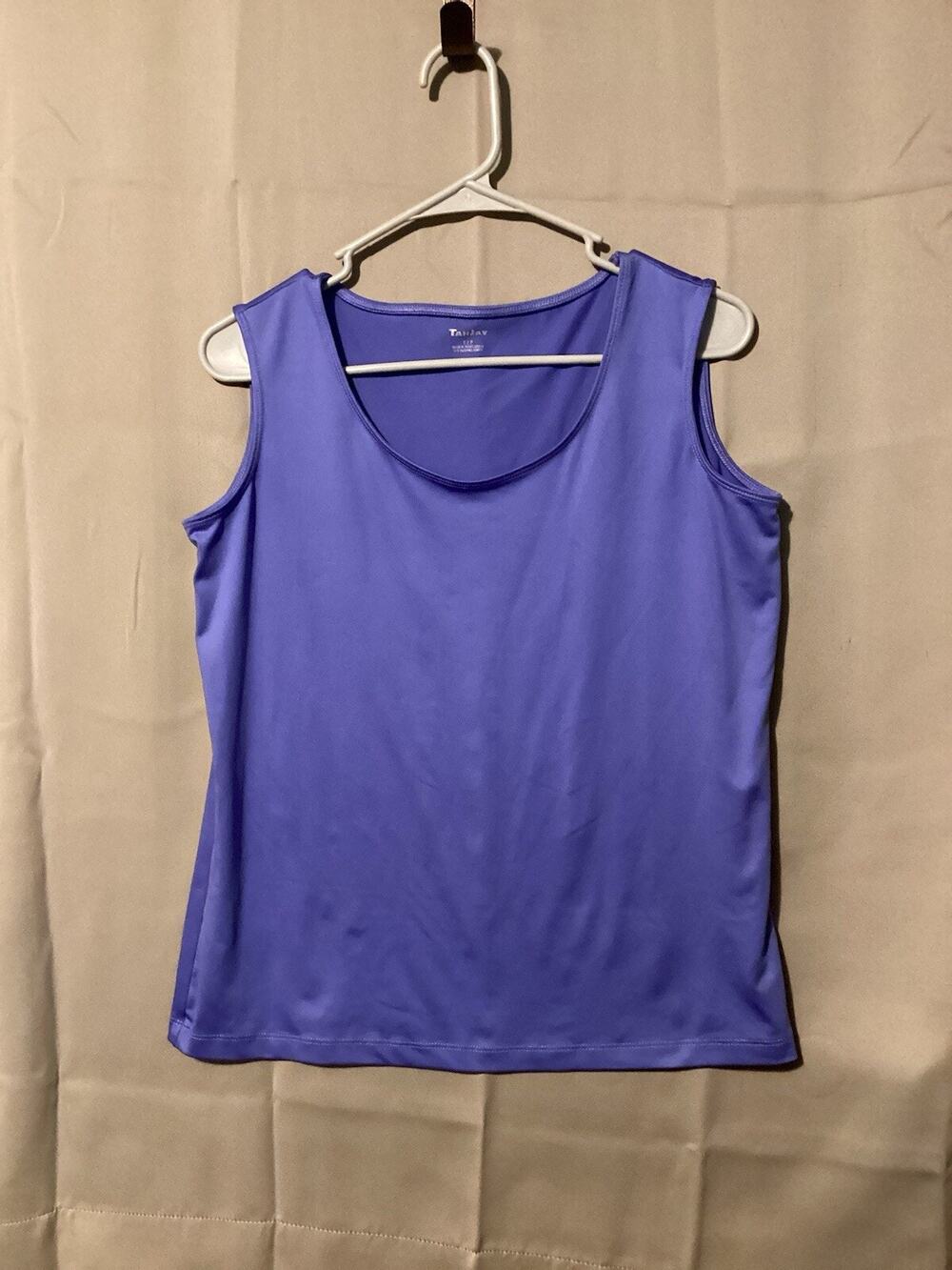 Tan Jay Women’s Camisole Size S/P Solid Pattern Tank Top Stretch Knit Purple